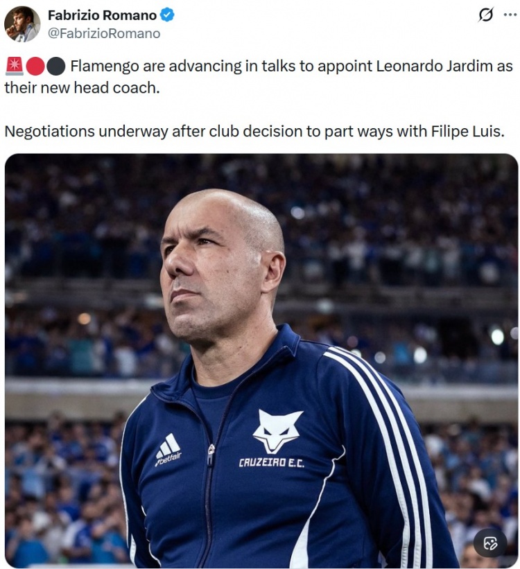 华体会官方入口-罗马诺：费利佩离任后，弗拉门戈接近聘任雅尔丁作为球队新帅